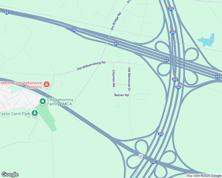 map of restaurants, bars, coffee shops, grocery stores, and more near 202 Clayman Road in Sandston