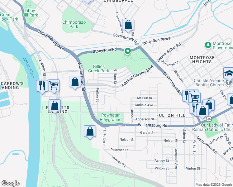 map of restaurants, bars, coffee shops, grocery stores, and more near 901 State St in Richmond