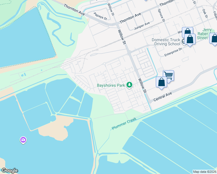 map of restaurants, bars, coffee shops, grocery stores, and more near 37706 Bay Breeze Street in Newark