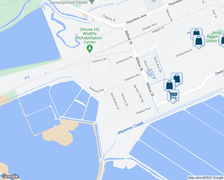 map of restaurants, bars, coffee shops, grocery stores, and more near 37706 Bay Breeze Street in Newark