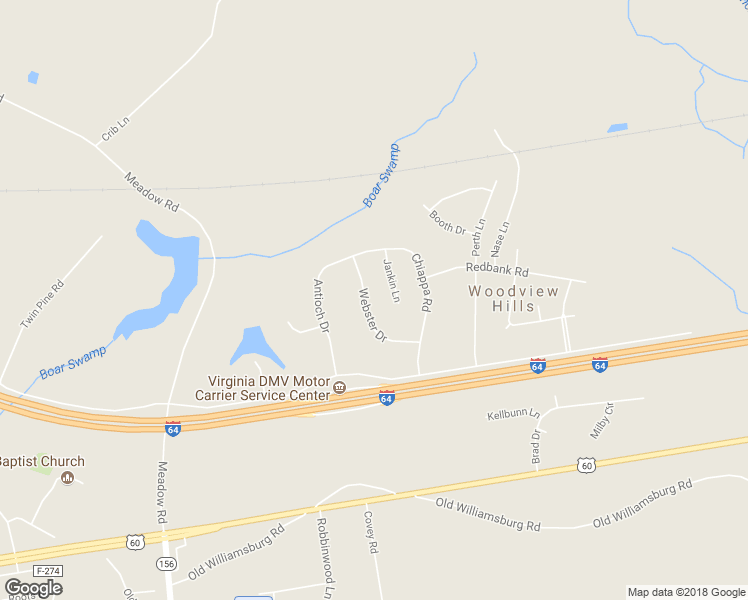 map of restaurants, bars, coffee shops, grocery stores, and more near 115 Webster Drive in Sandston
