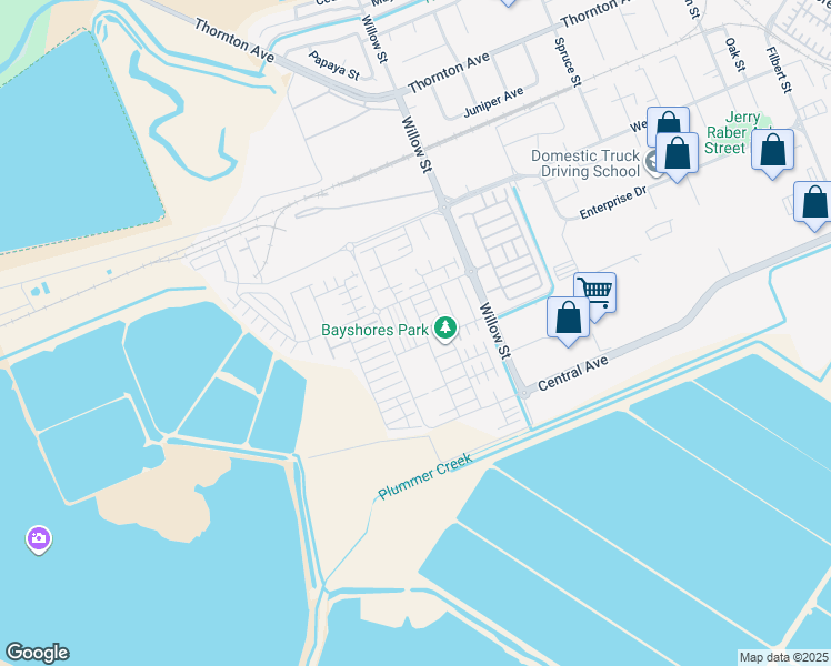 map of restaurants, bars, coffee shops, grocery stores, and more near 37598 Estuary Street in Newark