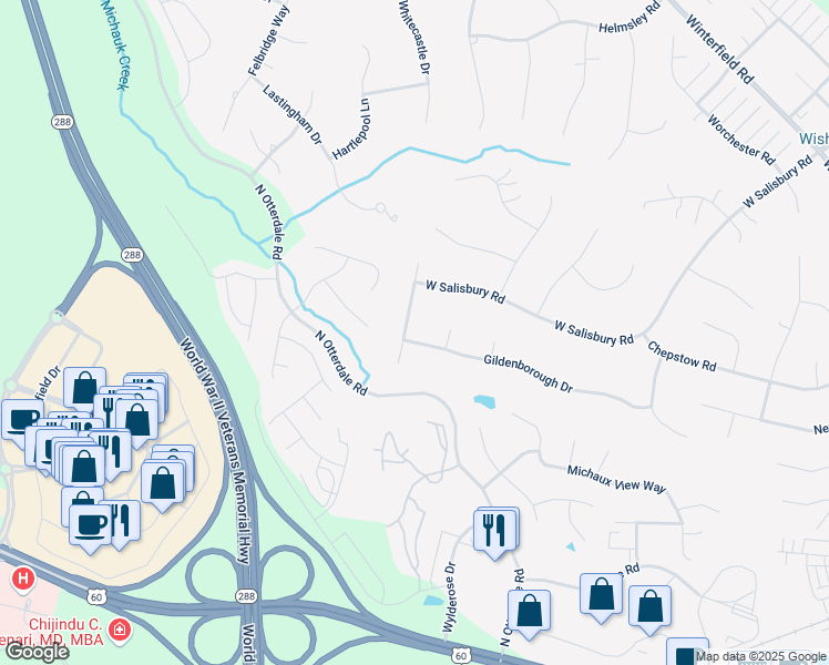 map of restaurants, bars, coffee shops, grocery stores, and more near 2001 Christendom Drive in Midlothian