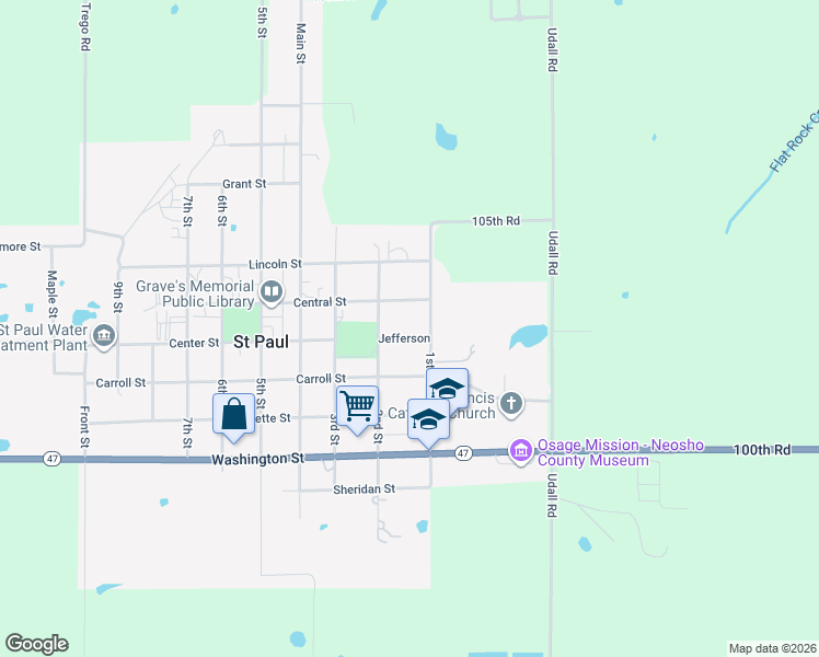 map of restaurants, bars, coffee shops, grocery stores, and more near 401-421 Jefferson in Saint Paul