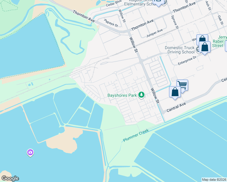 map of restaurants, bars, coffee shops, grocery stores, and more near 37499 Sand Drift Road in Newark