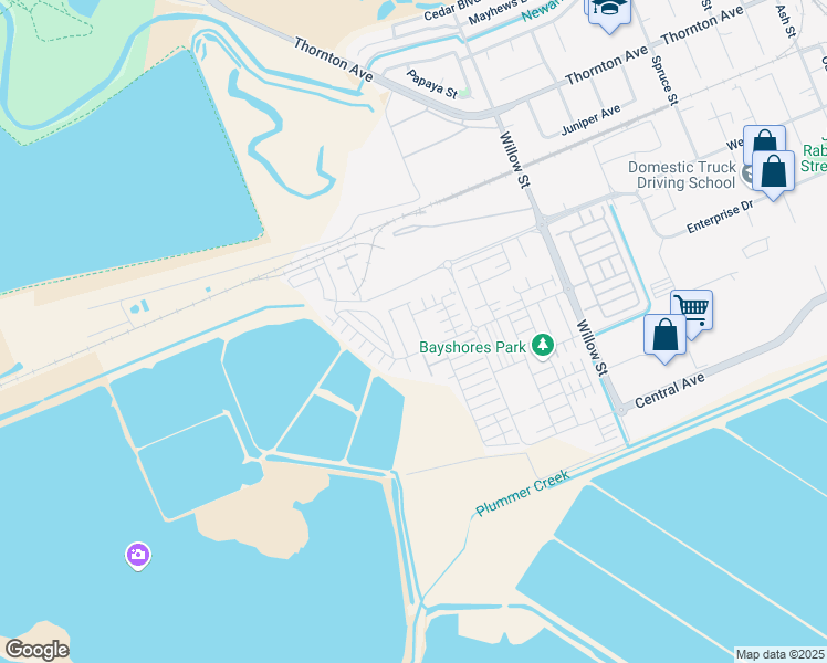 map of restaurants, bars, coffee shops, grocery stores, and more near 8891 Enterprise Drive in Newark