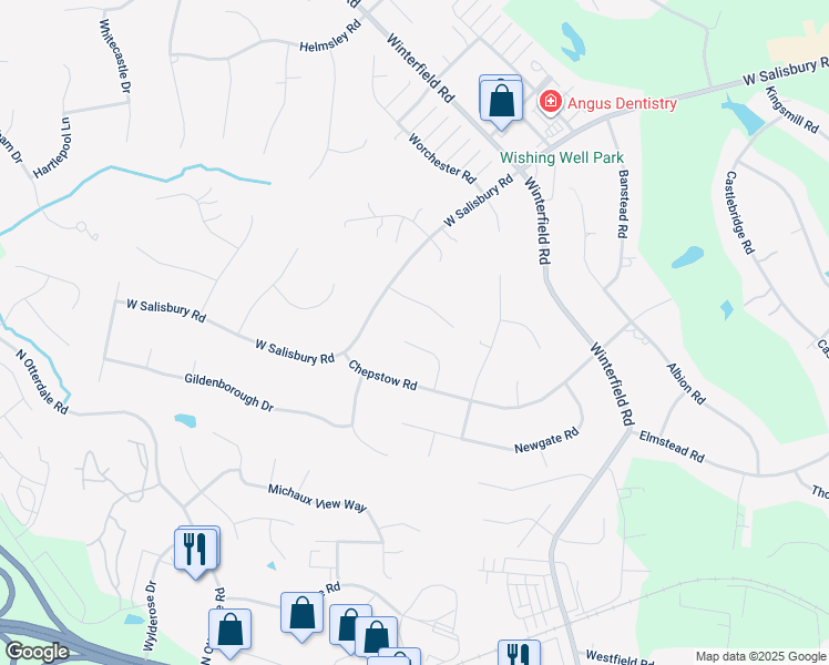 map of restaurants, bars, coffee shops, grocery stores, and more near 2151 Chepstow Terrace in Midlothian