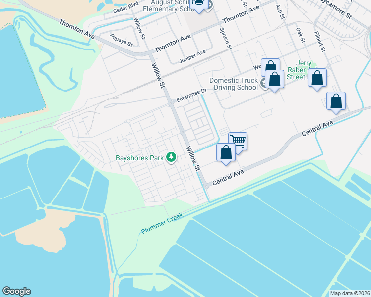 map of restaurants, bars, coffee shops, grocery stores, and more near 37578 Breakers Road in Newark