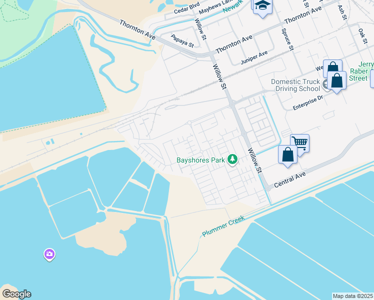 map of restaurants, bars, coffee shops, grocery stores, and more near 37499 Sand Drift Road in Newark