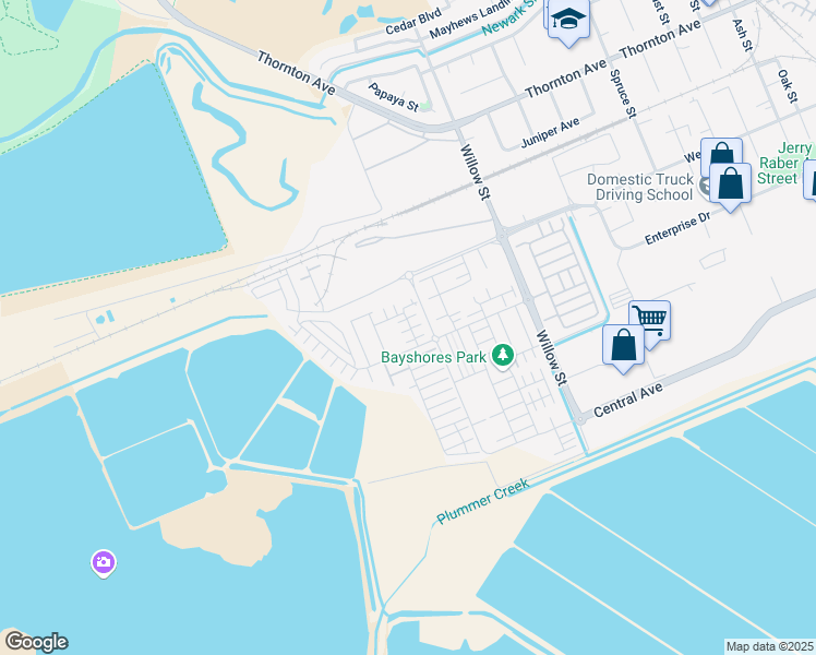 map of restaurants, bars, coffee shops, grocery stores, and more near 37499 Sand Drift Road in Newark