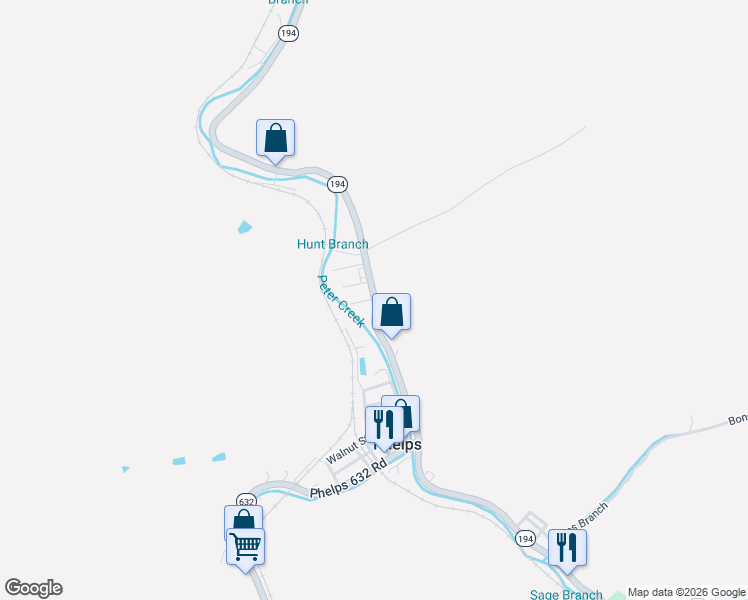 map of restaurants, bars, coffee shops, grocery stores, and more near 12 Bank Street in Phelps