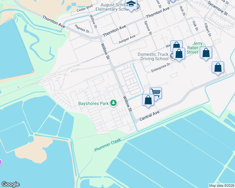 map of restaurants, bars, coffee shops, grocery stores, and more near 37578 Breakers Road in Newark