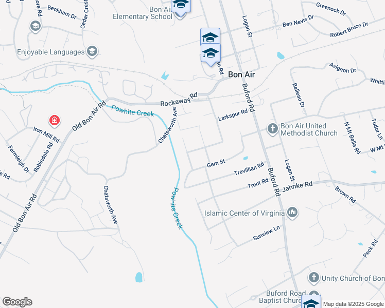map of restaurants, bars, coffee shops, grocery stores, and more near 1631 Chatsworth Avenue in Richmond