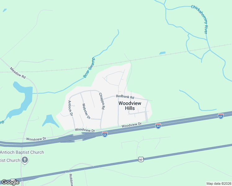 map of restaurants, bars, coffee shops, grocery stores, and more near 4206 Redbank Road in Sandston