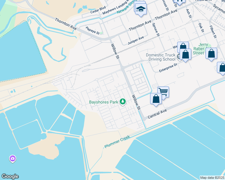 map of restaurants, bars, coffee shops, grocery stores, and more near 37951 Skysail Street in Newark