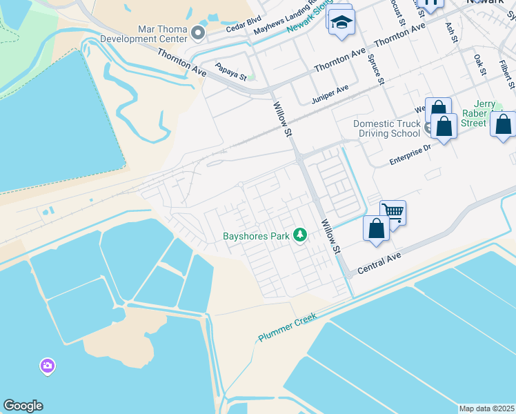 map of restaurants, bars, coffee shops, grocery stores, and more near 37515 Sea Bank Street in Newark