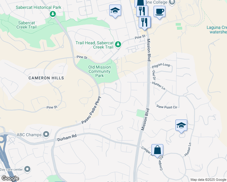 map of restaurants, bars, coffee shops, grocery stores, and more near 600 Praderia Circle in Fremont