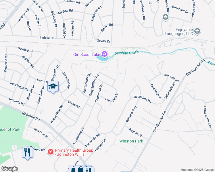 map of restaurants, bars, coffee shops, grocery stores, and more near 10411 Looking Glass Road in Richmond