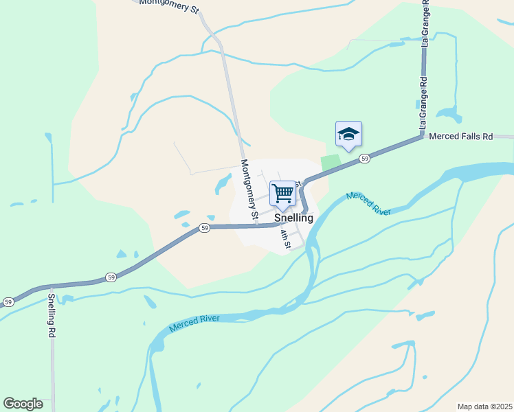 map of restaurants, bars, coffee shops, grocery stores, and more near 2481 Green Street in Snelling