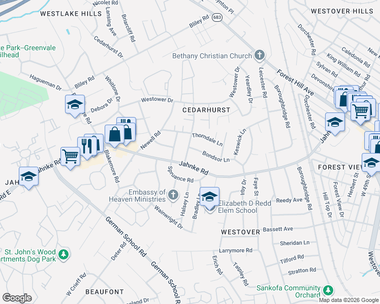 map of restaurants, bars, coffee shops, grocery stores, and more near in Richmond