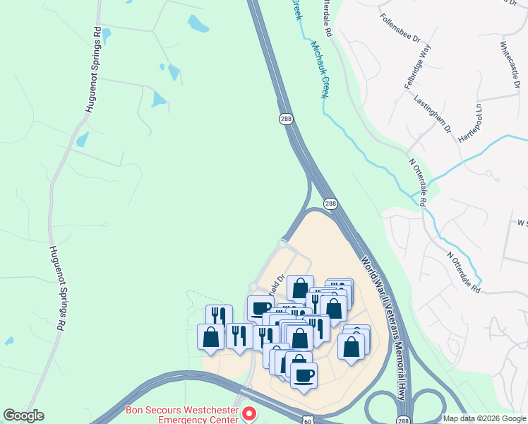 map of restaurants, bars, coffee shops, grocery stores, and more near Midlothian Turnpike in Midlothian