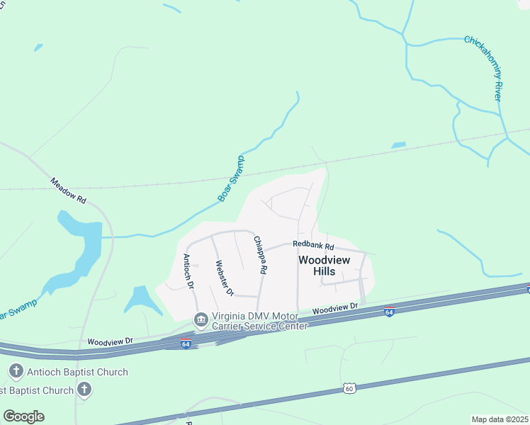 map of restaurants, bars, coffee shops, grocery stores, and more near 4206 Booth Drive in Sandston