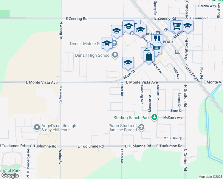 map of restaurants, bars, coffee shops, grocery stores, and more near 3112 Liquid Amber Drive in Denair
