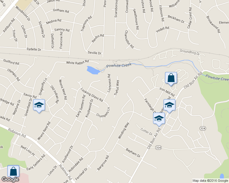 map of restaurants, bars, coffee shops, grocery stores, and more near 2424 Trefoil Way in Richmond