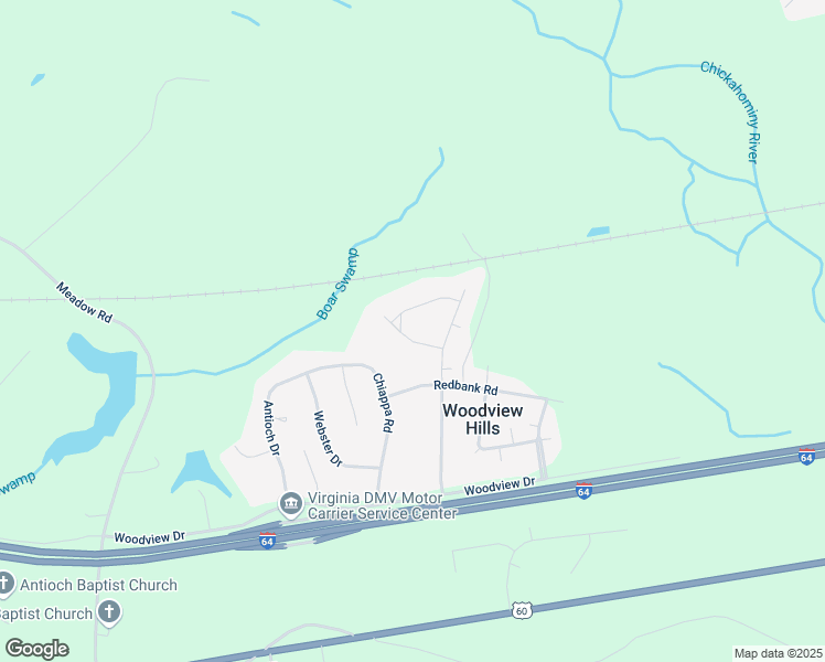 map of restaurants, bars, coffee shops, grocery stores, and more near 4206 Booth Drive in Sandston