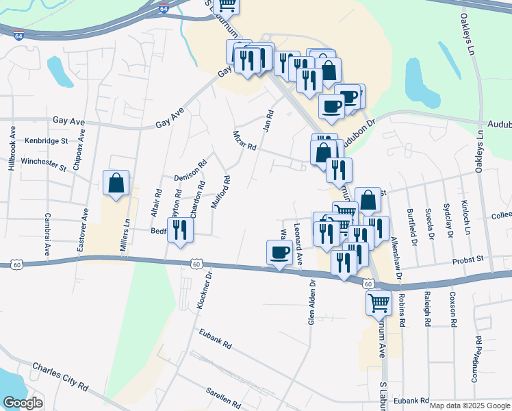 map of restaurants, bars, coffee shops, grocery stores, and more near 4904 Stonewall Avenue in Richmond