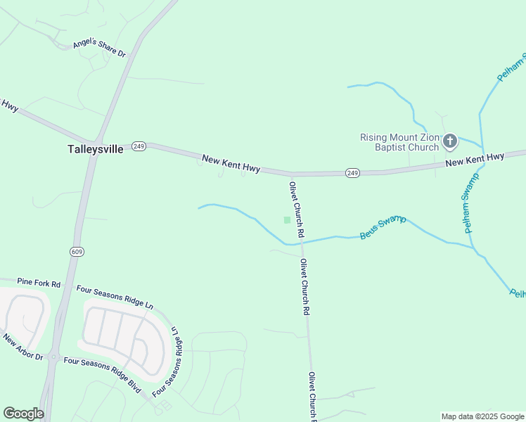 map of restaurants, bars, coffee shops, grocery stores, and more near 8009 New Kent Highway in New Kent