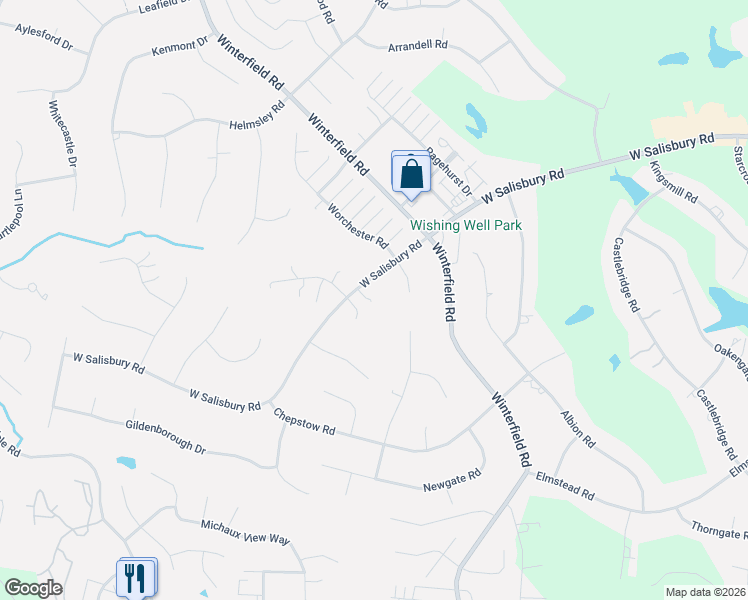 map of restaurants, bars, coffee shops, grocery stores, and more near 2230 Heathland Drive in Midlothian