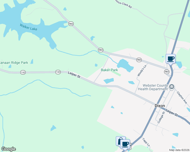 map of restaurants, bars, coffee shops, grocery stores, and more near 121 Lakeview Drive in Dixon