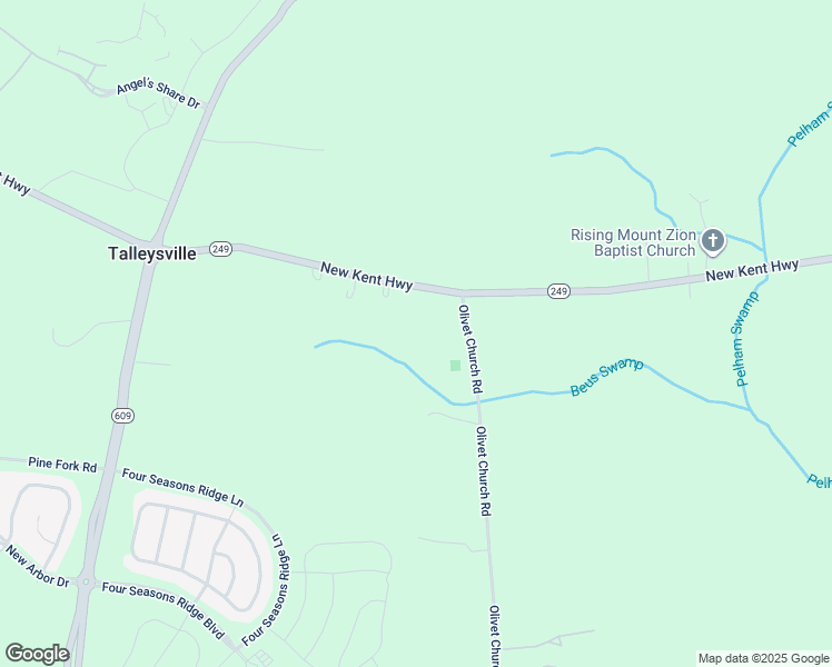 map of restaurants, bars, coffee shops, grocery stores, and more near 8009 New Kent Highway in New Kent