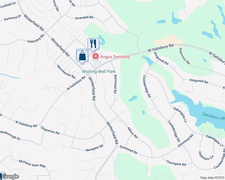 map of restaurants, bars, coffee shops, grocery stores, and more near 2242 Banstead Road in Midlothian