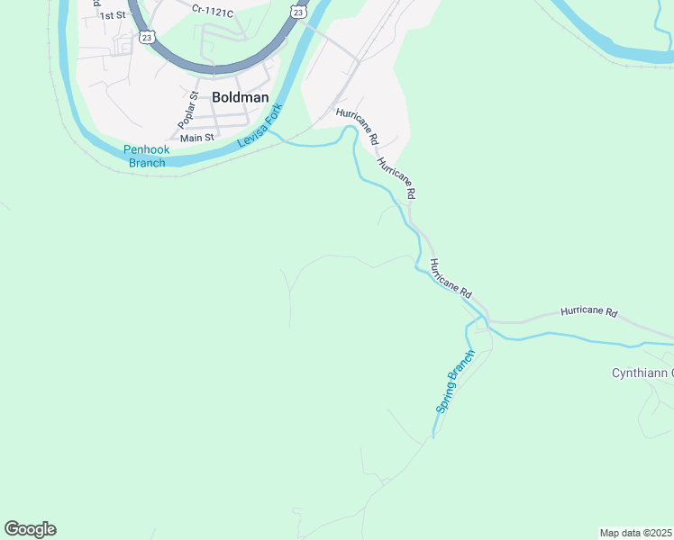 map of restaurants, bars, coffee shops, grocery stores, and more near 1-599 Hunts Branch in Pikeville