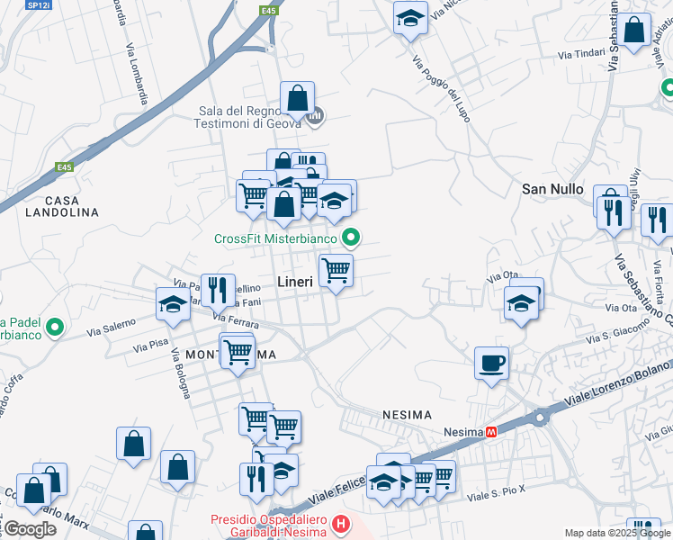 map of restaurants, bars, coffee shops, grocery stores, and more near 4 Via Partigiani D'Italia in Misterbianco