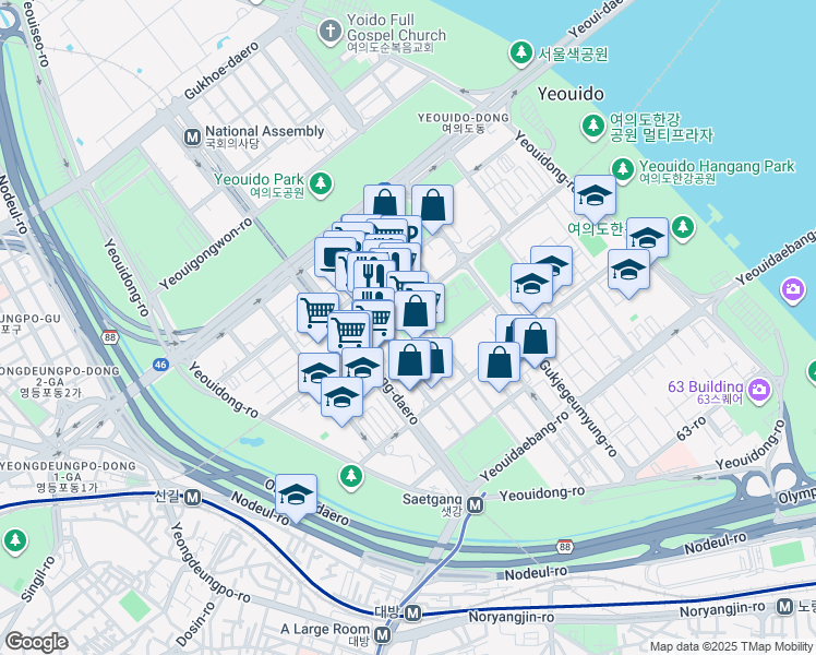 map of restaurants, bars, coffee shops, grocery stores, and more near in 