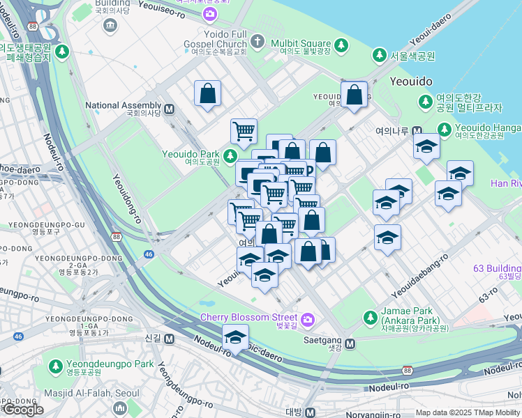 map of restaurants, bars, coffee shops, grocery stores, and more near in 