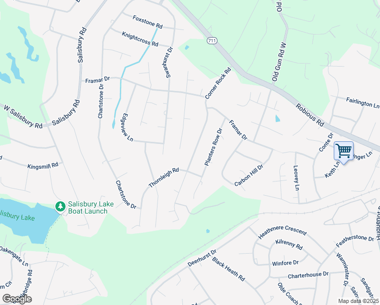 map of restaurants, bars, coffee shops, grocery stores, and more near 2230 Corner Rock Road in Midlothian