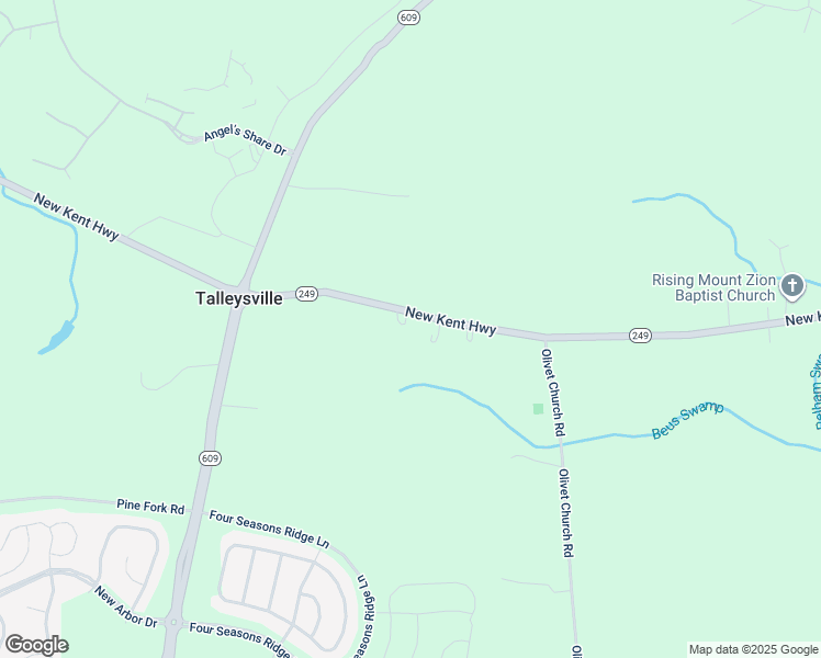 map of restaurants, bars, coffee shops, grocery stores, and more near 7801 New Kent Highway in New Kent