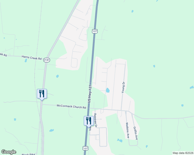 map of restaurants, bars, coffee shops, grocery stores, and more near 122 North Ridge Road in Stanford