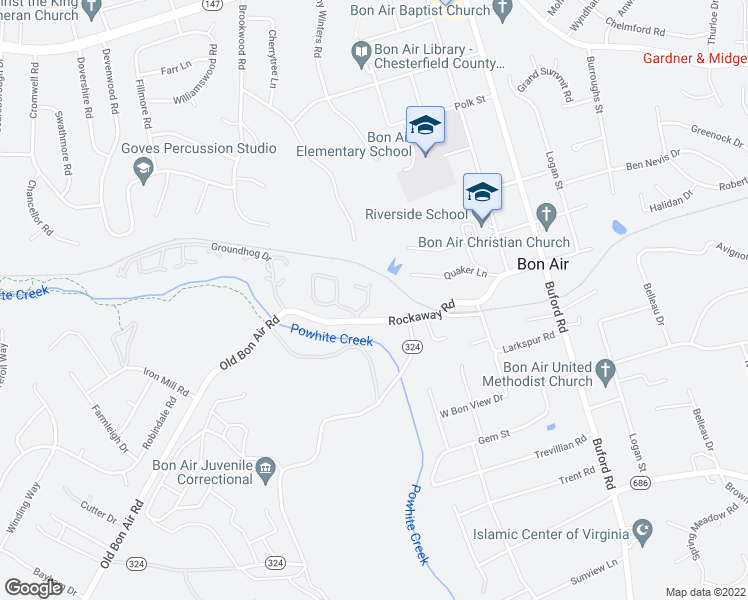 map of restaurants, bars, coffee shops, grocery stores, and more near 2121 Waters Mill Pointe in Richmond