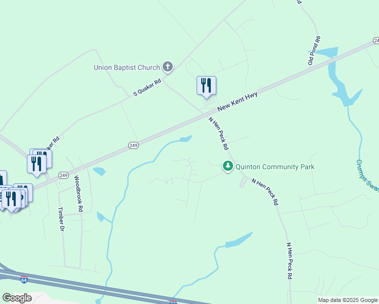 map of restaurants, bars, coffee shops, grocery stores, and more near 8145 Sweet Dixie Lane in Quinton