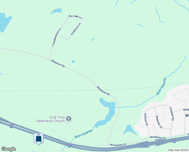 map of restaurants, bars, coffee shops, grocery stores, and more near 3442 Meadow Road in Sandston