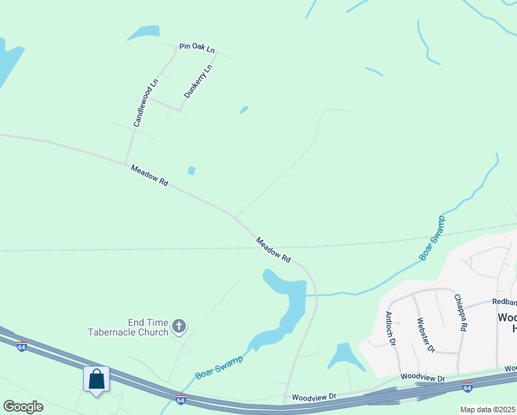 map of restaurants, bars, coffee shops, grocery stores, and more near 3442 Meadow Road in Sandston