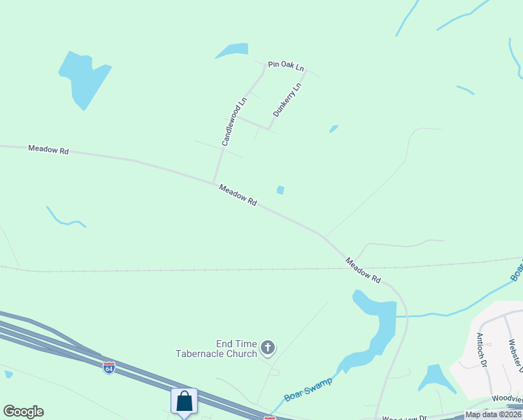 map of restaurants, bars, coffee shops, grocery stores, and more near 3318 Meadow Road in Sandston