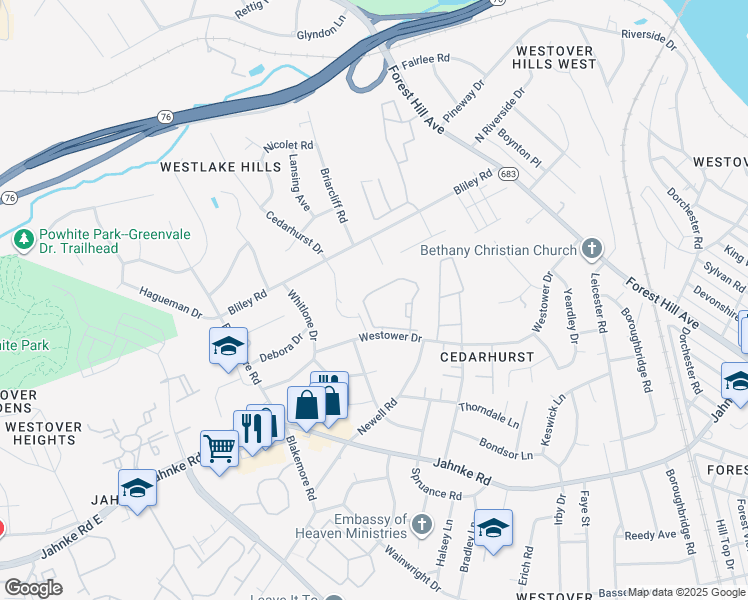 map of restaurants, bars, coffee shops, grocery stores, and more near 5979 Sugarbush Drive in Richmond