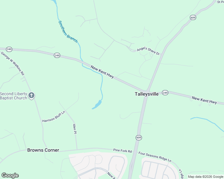 map of restaurants, bars, coffee shops, grocery stores, and more near 7401 New Kent Highway in New Kent