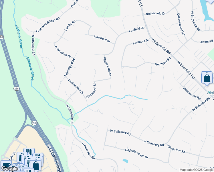 map of restaurants, bars, coffee shops, grocery stores, and more near 2420 Whitecastle Drive in Midlothian